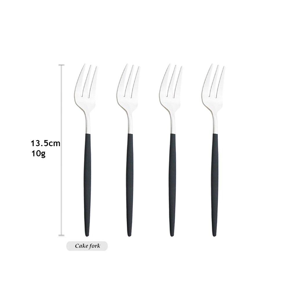 4PCS Stainless Steel Cutlery Rainbow Cake Fruit Fork Dinner Salad Fork Tableware Gold Dessert Fork For Hotel Party Kitchen Tool