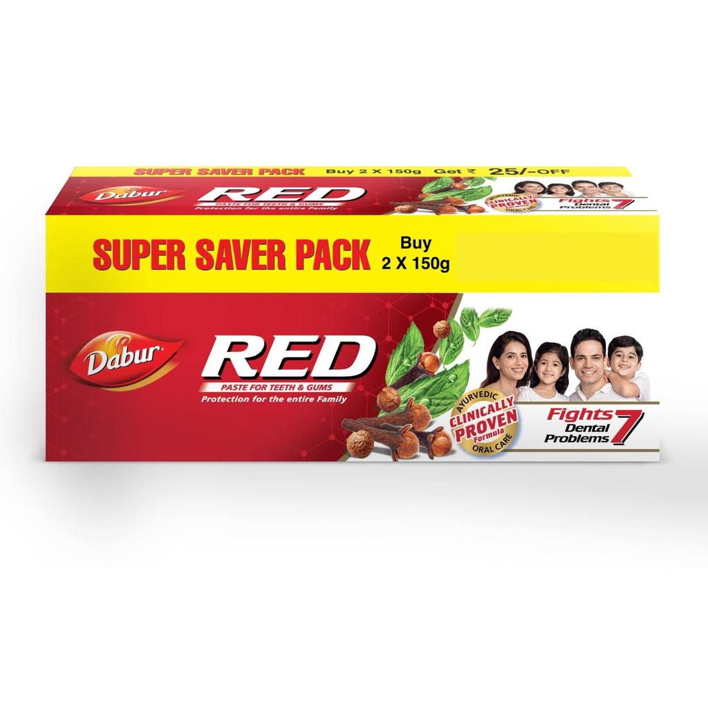 Dabur Red Toothpaste 300g Pack Of 2 Ayurvedic Germ Protection Cavity Plaque Oral Care