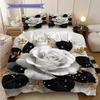 Camellia Pattern Bedding Quilt Set Quilt Cover Pillowcase Home Decoration Birthday Gift (1 * Duvet Cover + 2 * Pillowcase, Without Core)