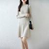 Women Sweater Dress 100% Wool TIDENOVEL O-neck Knit Long Pullover Winter Jumpers Wool Long Dress Female