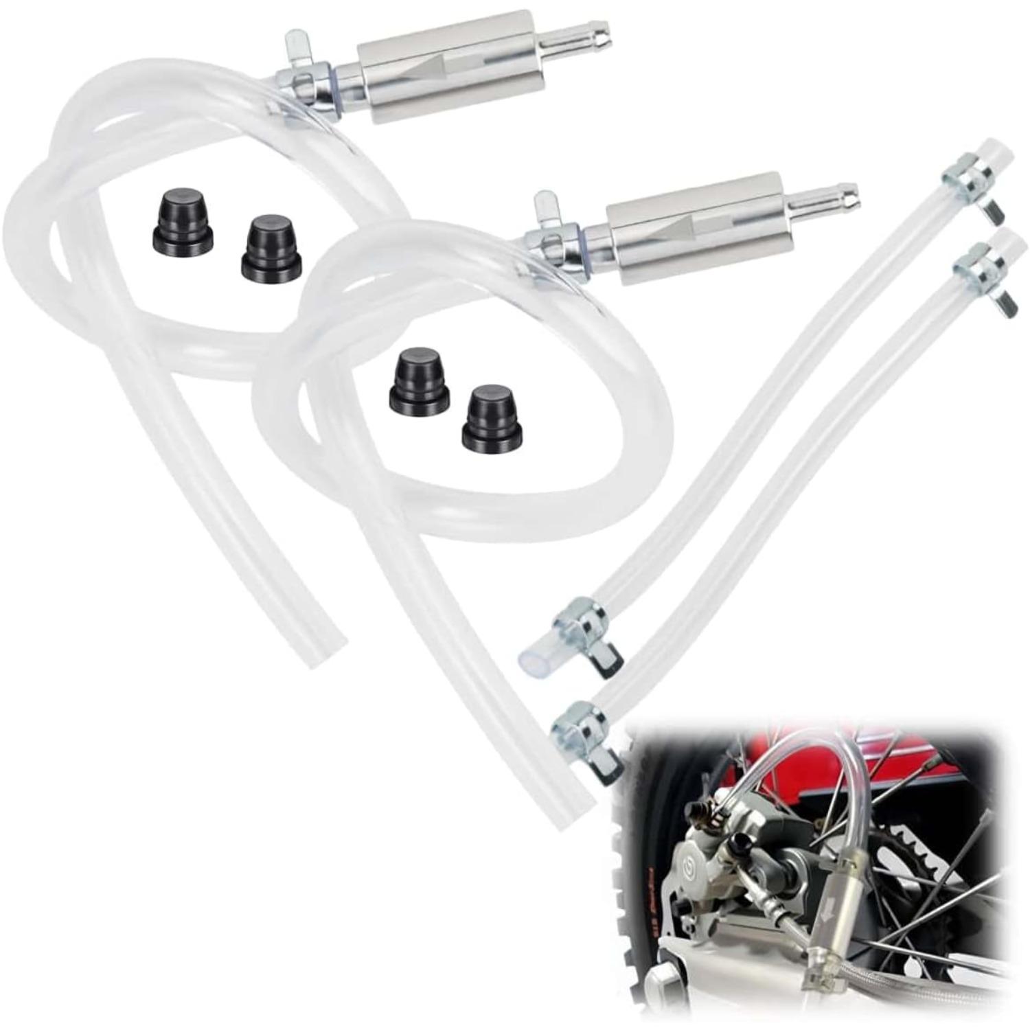 

Brake Bleeder Hose - One Way Check Valve Tube Bleeding Tool Kit for Car Motorcycle Clutch (2PCS) 2-Pack білий
