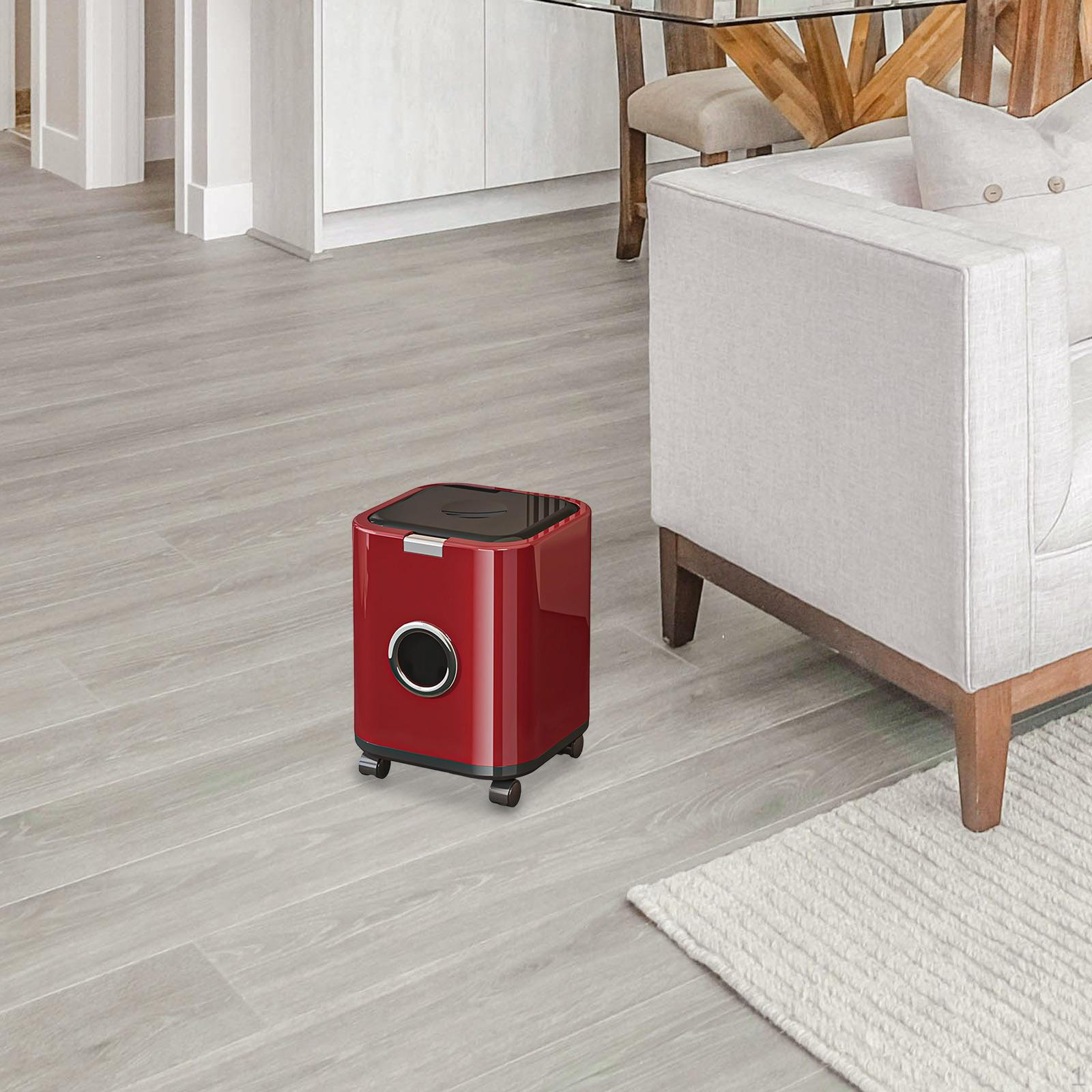 

Trash Can Garbage Bin with Wheels,Decorative,12L,Waste Basket,Waste Container for Living Room Vanity