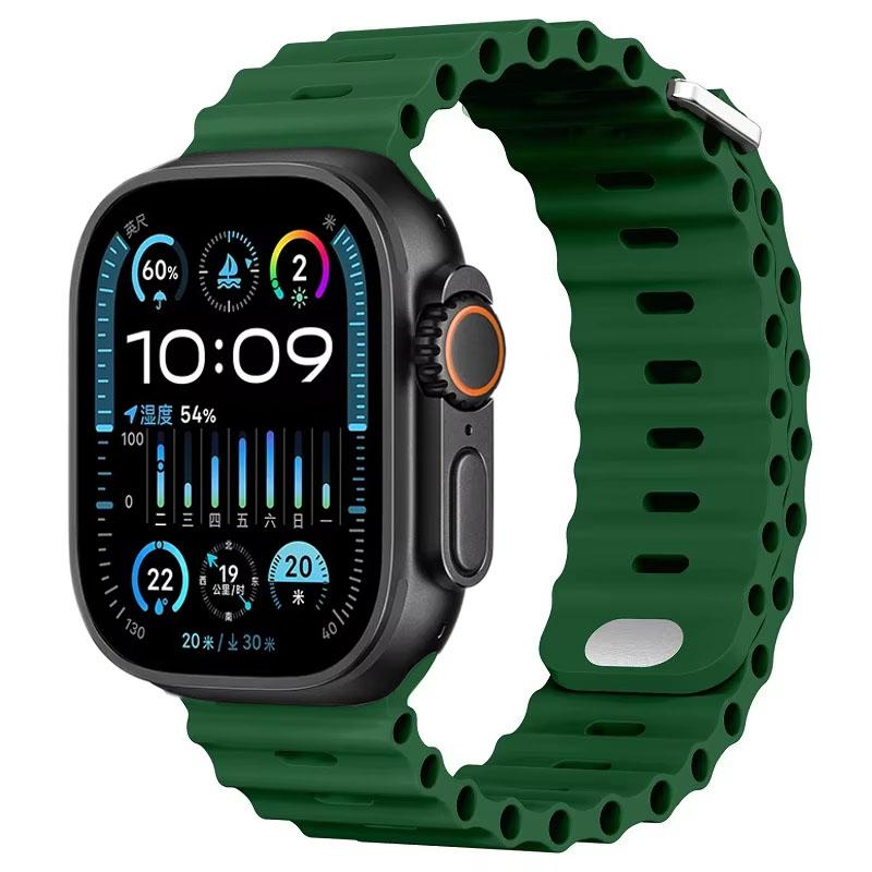 Silicone Ocean Strap For Apple Watch Band Ultra 3/2 49mm 46mm 45mm 42mm 44mm 41mm Sports Bracelet iWatch 11 10 9 8 7 6 5 SE band