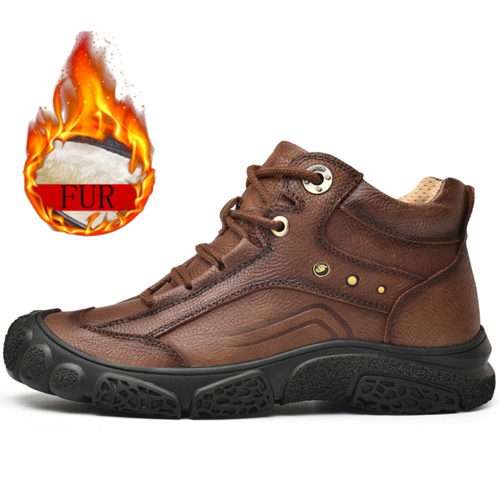 

Модные мужские зимние меховые морозостойкие ноские ботинки мужские для кемпинга походов скалолазания треккинга охоты нескользящая обувь спортивные кроссовки 46