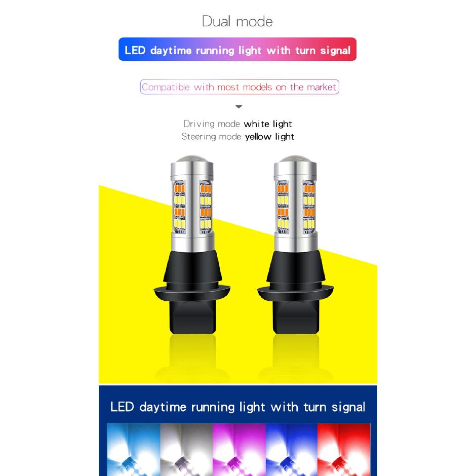 Ba15s BAU15S 1156 P21w Py21w S25 T20 W21W WY21W 7440 Light Daytime Running Light Turn Signal Dual Mode DRL White Ice blue Amer