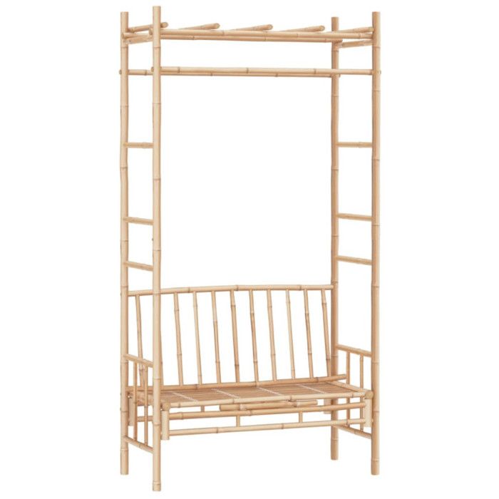 341742 vidaXL Banc de jardin avec pergola 116 cm Bambou