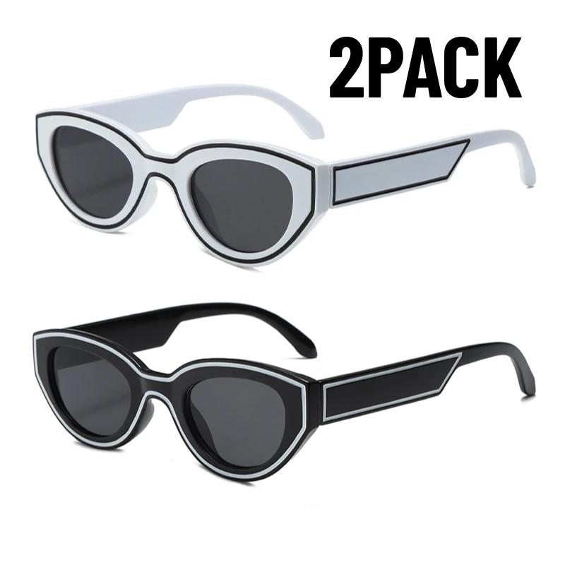 

2 шт. Очки Ellipsesunglasses Женские Овальные Винтажные Дизайнерские Квадратные Солнцезащитные Очки Мужские Оттенки Женские Очки Антибликовые Uv400