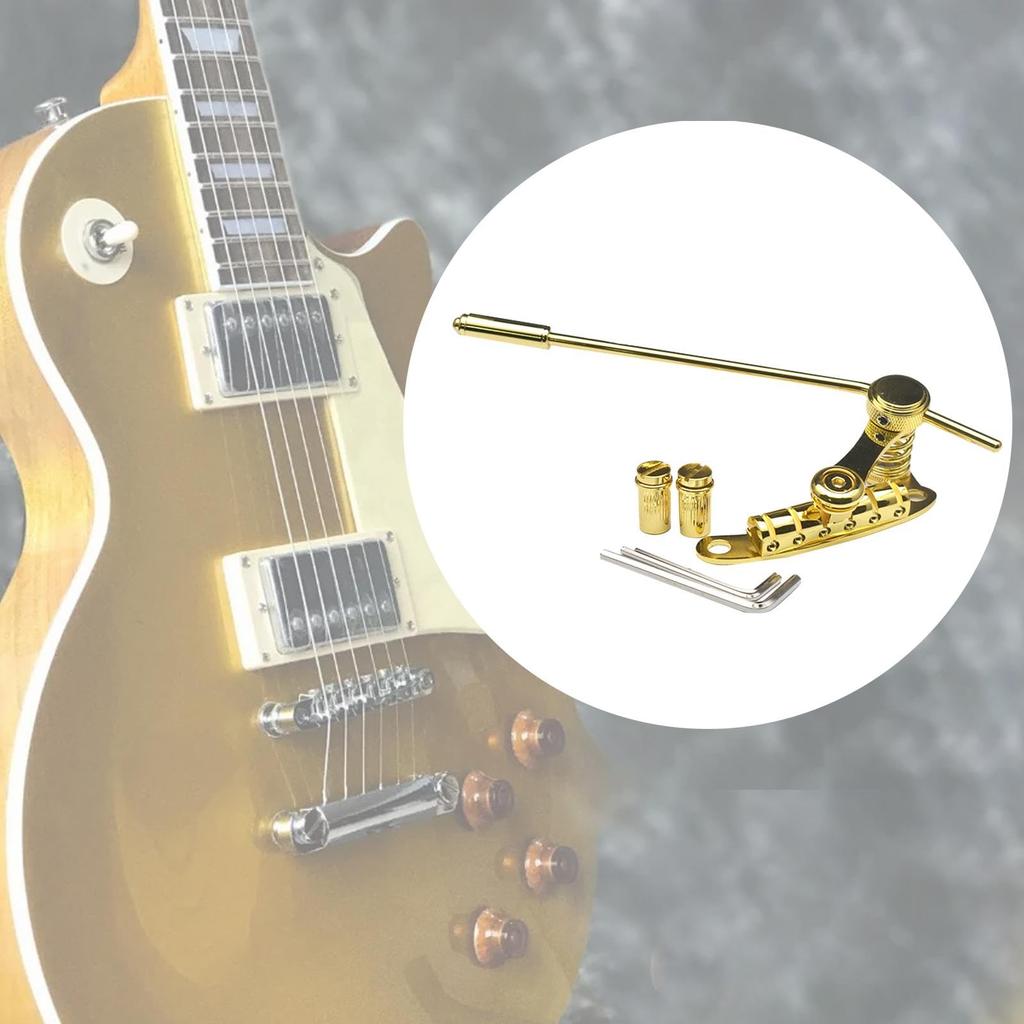 TTETTZ Professional Electric Guitar Bridge Stop Bar Replacement Parts Gold
