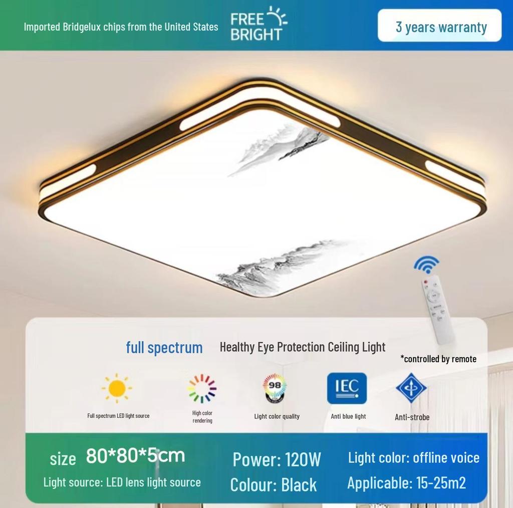 2025 LED Ceiling Light: Bright Core Design for Living, Bedroom, Study, and Dining Rooms, Wrought Iron Fixture