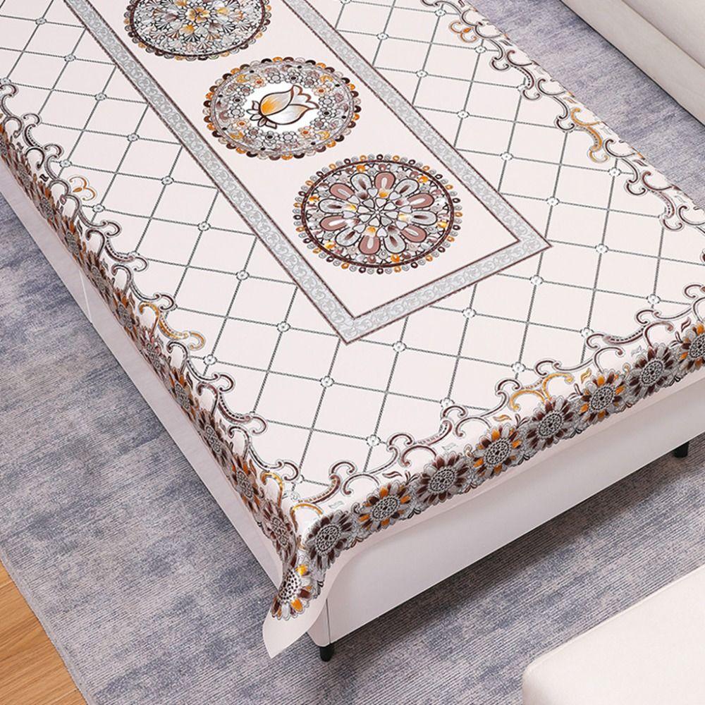 PVC Floral Tablecloth 90x150cm Dessert Table Cover Home Decoration Tea Table Cover  Wedding