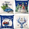 Living Room Christmas Decoration Pillowcase Nordic Style Christmas Tree Printed Cushion Festive Atmosphere Household Supplies