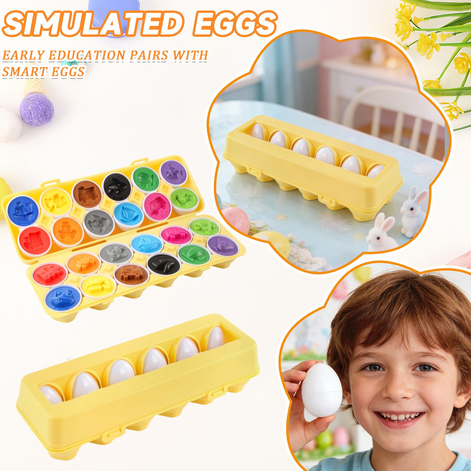 1Box 12 Easter Eggs Matching Toys For Early Childhood Education And Development. One Size