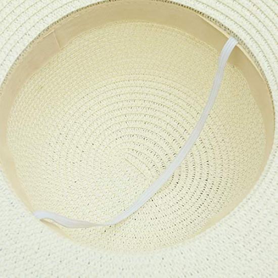 Straw Hat with Sun UV Wide Sun Chin Wide Slimming Elegant [E-Fly] Women's Ribbon, Cute, Hat, Protection, Brim, Protection, Strap, Cycling, Stylish,