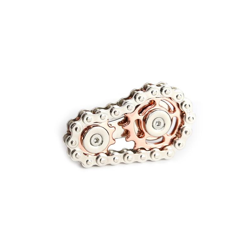Stress Relief Metal Bike Chain Fidget Spinner - Anti-Anxiety Finger Toy for Adults, Unique Desk Toy Gifts for Men