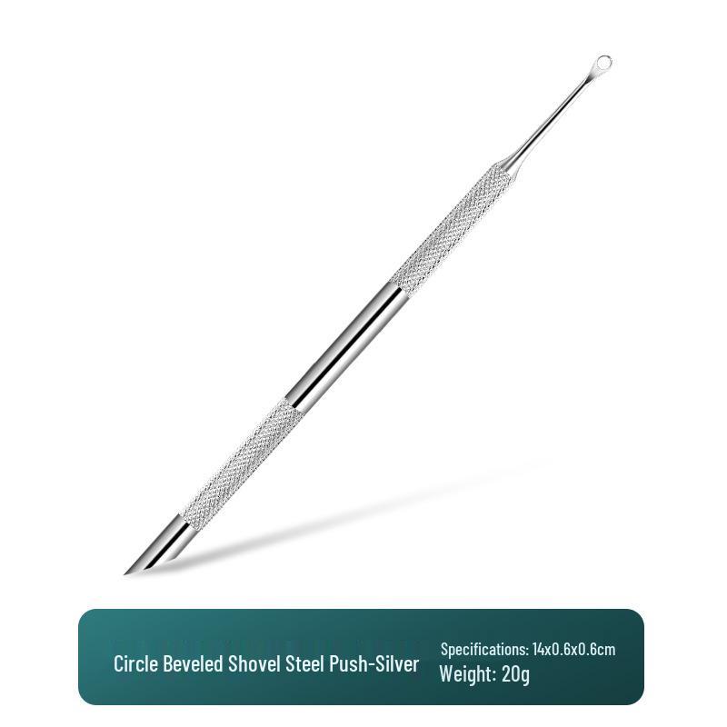 

Стальной двухсторонний пушер для ногтей и скребок для кутикулы с круглыми и скошенными головками для салонного ухода Single Unit