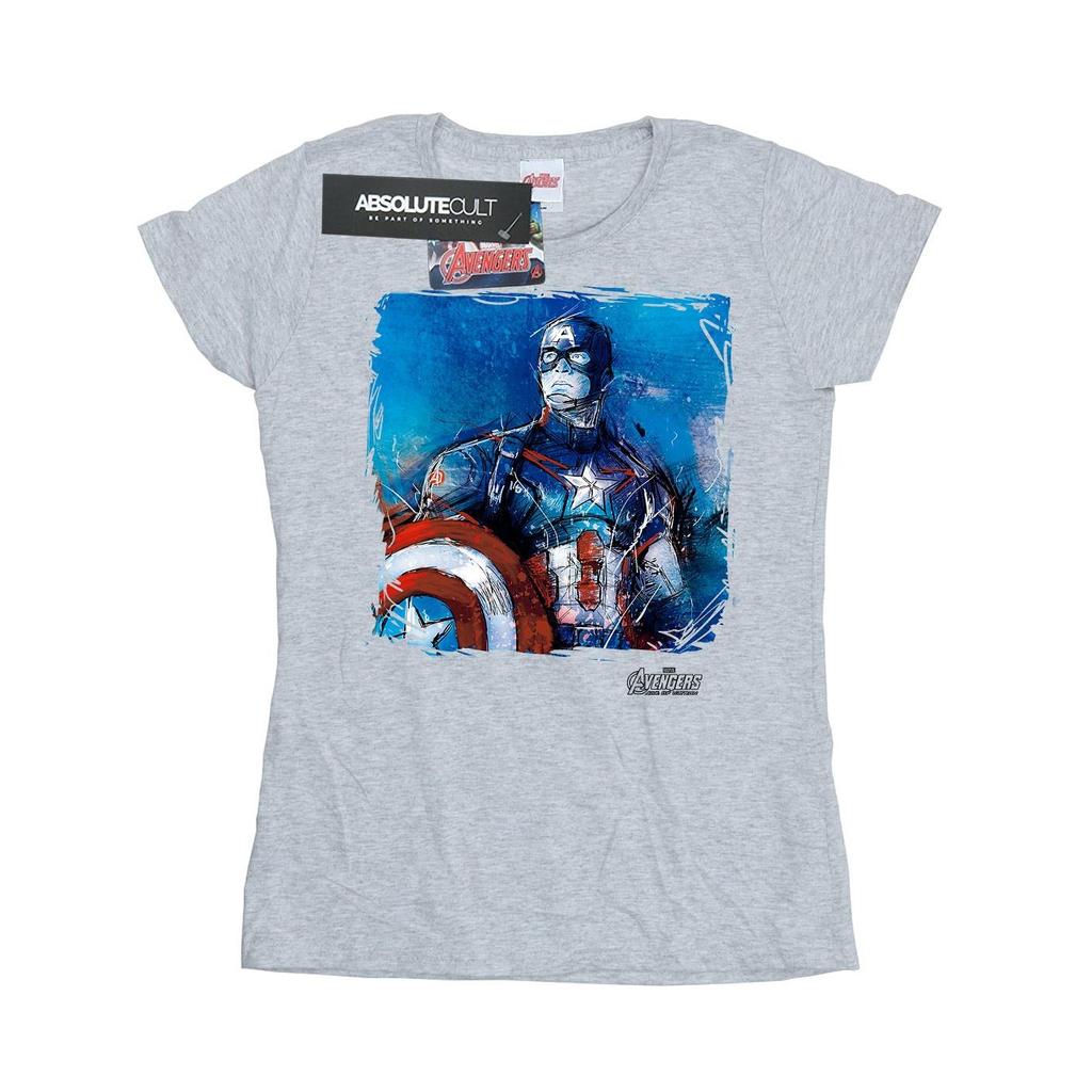 Marvel Womens/Ladies Captain America Art Cotton T-Shirt