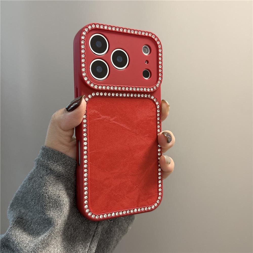 

Luxurious Snow Velvet Soft Case for Apple 17 Pro Max/13 Pro/16 Pro Max/15 Pro Max with Diamond-Studded Edge iPhone 15