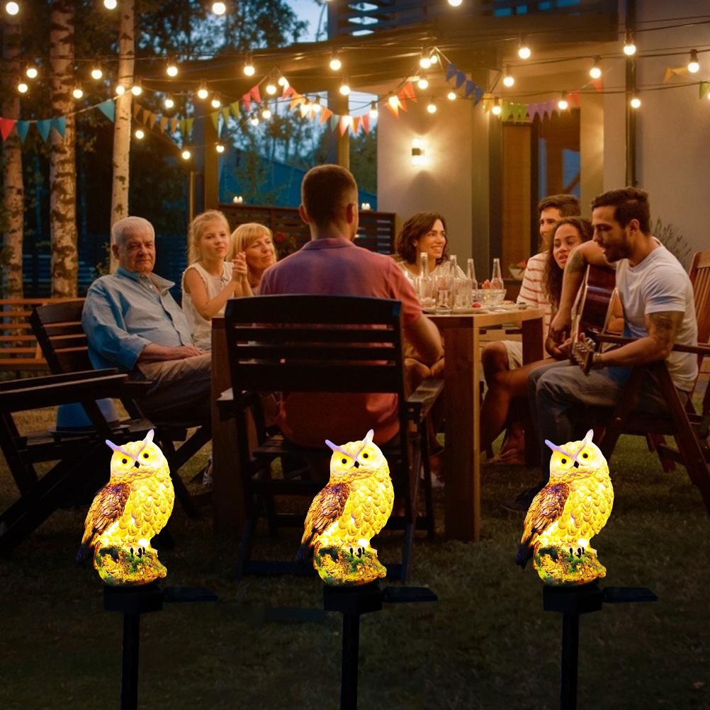 Owl Solar LED Lights Waterproof Garden Decorative with Stake for Outdoor Yard Pathway Outside Patio