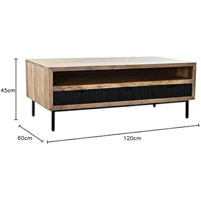 Table Basse - DKD HOME DECOR - Standard - Noir et Marron - Métal - 120x60x45 cm