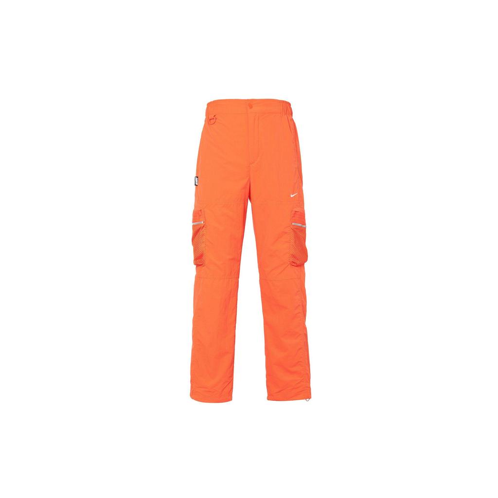 Nike Premium Solid Zipper Pocket Straight-Leg Cargo Pants Men Bottoms Orange DX7857-819
