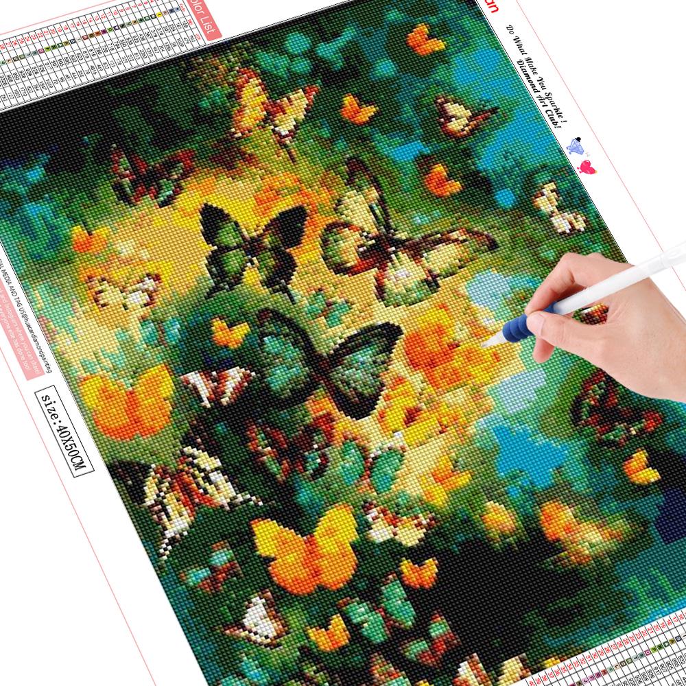 

5D DIY Алмазная картина Бабочка Вышивка крестиком Цветная алмазная живопись Ремесло Full Round 20x25CM