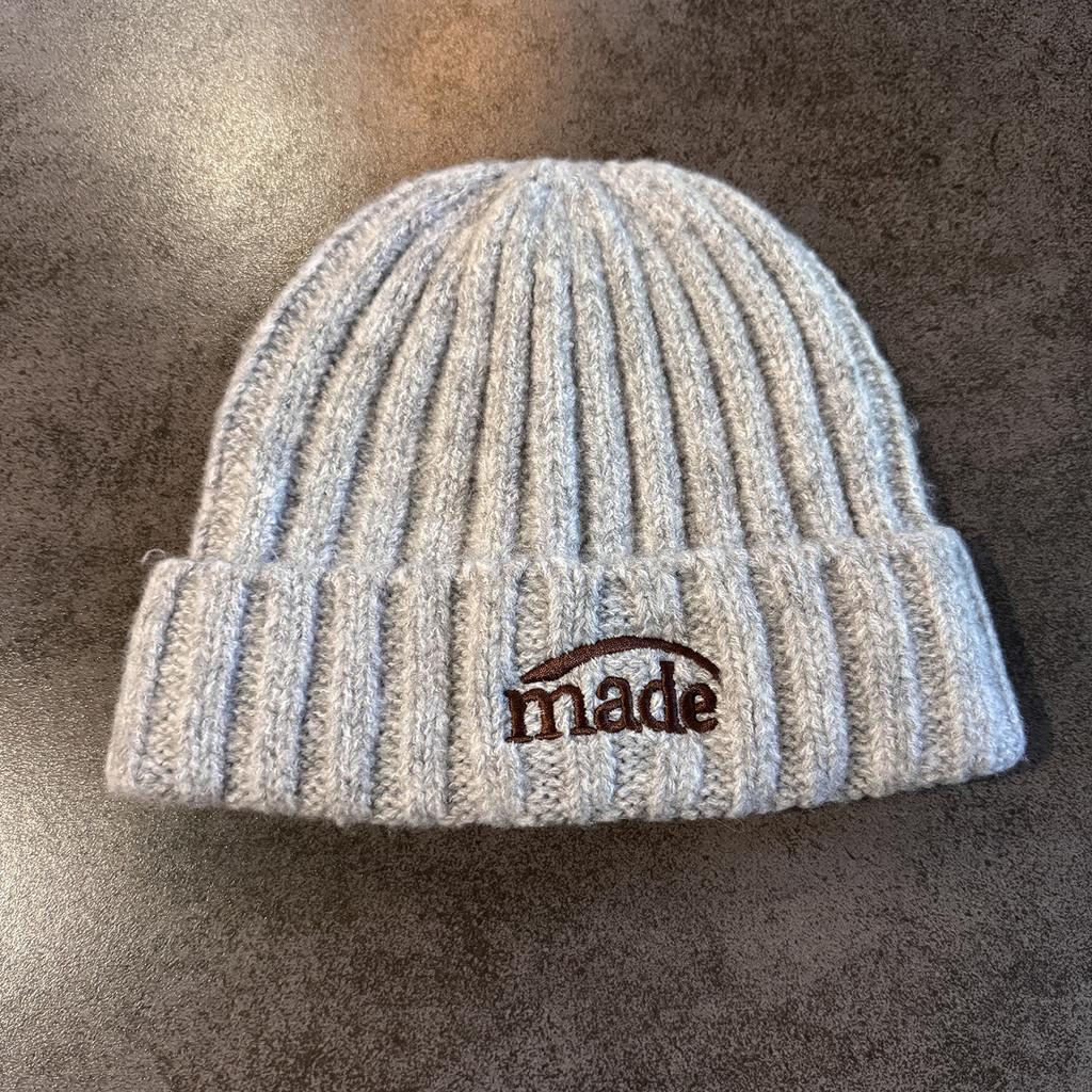 

Unisex Warmth Knitted Beanie Hat With Letter Embroidery For Autumn Winter Wear серый
