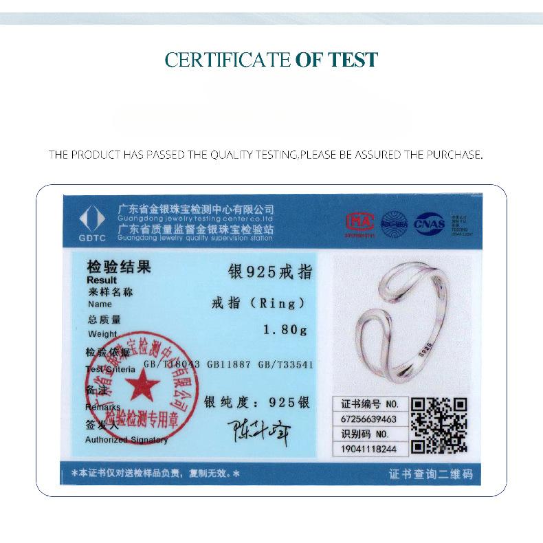 Personalized Minimalist Feng Shui Drop Open Ring Collection, Classic Fashion Men'S And Women'S S925 Sterling Silver Ring