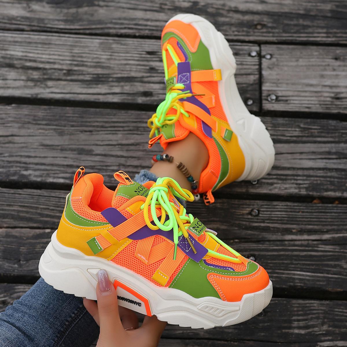 

Fashion Women Sneakers Mesh Breathable Platform Sneakers 2025 Women Casual Lace Up Outdoor Women Shoes Low Top Sneakers Zapatos De Mujer 36