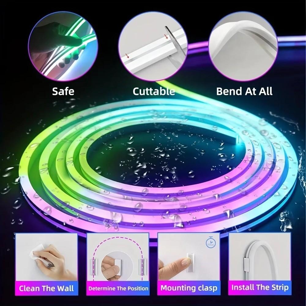 Smart Lights RGB Neon Strip Waterproof Neon Strip Lights Atmosphere Light Gaming Room