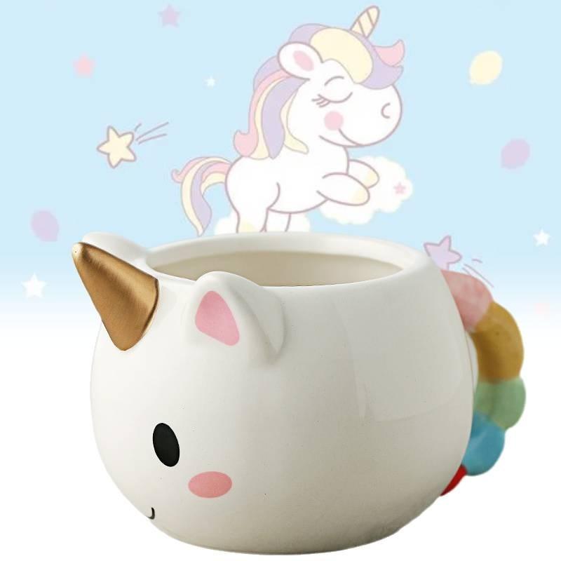 High-temperature Resistant Cartoon Unicorn Ceramic Mug Perfect For Milk And Coffee