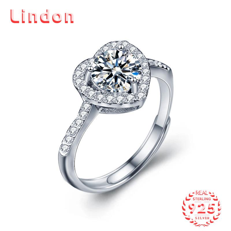 

Lindon женское классическое кольцо из стерлингового серебра 925 пробы с муассанитом женские ювелирные изделия свадебный подарок для вечеринки