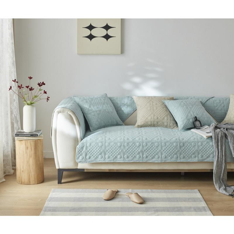 Retro Style Living Room Washed Cotton Sofa Cushion Cushion Non-slip Cover Sofa Cover Cushion Cover Cloth Universal for All Seasons