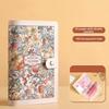 A6 Button Notebook for Money Flower Printed Leather Savings Book Cash Budget Ledger  School