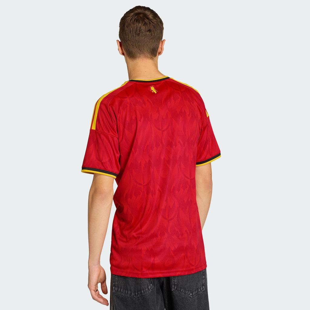 Adidas Belgium National Team 2026 World Cup Home Player Version Comfortable and Soft Football Jersey, Same Style for Men and Women, Red/Bright Gold