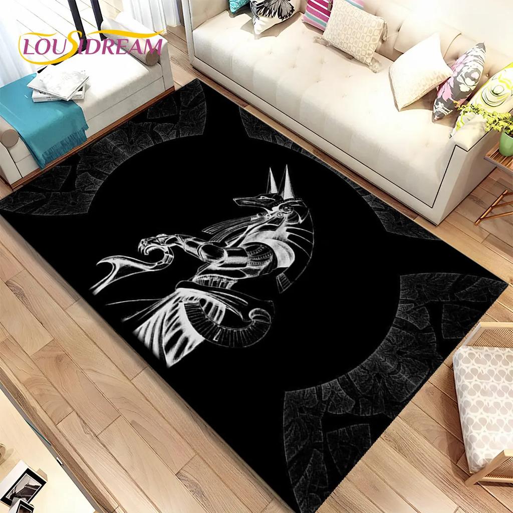 HD Egypt Death Anubis Mythology Horus Area Koberec,Koberec pro domácí Obývací pokoj Ložnice Pohovka Rohožka Kuchyň Dekor,Protiskluzová podložka