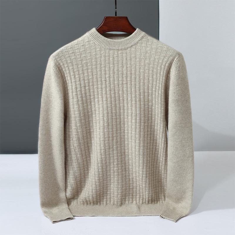 New cashmere sweater jacquard sweater soft waxy simple knitted wool sweater