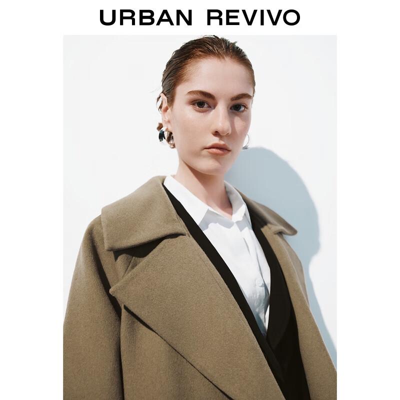 UR Women's Fall 2025 Elegant Sheepskin Belted Long Coat