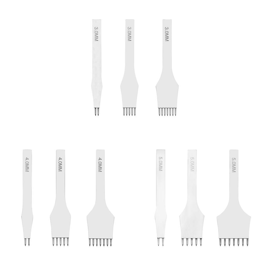 Leather Craft Hole Punches Tool 2/5/7 Prong Leather Punches Lacing Stitching Chisel Set Leather Craft Tool 3mm 4mm 5mm