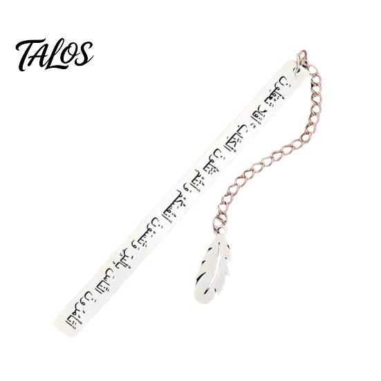 Arabic Engraved Bookmark Metal with Characters, Stainless Steel Rust-Resistant Page Elegant Marker for Easy Turning, Unique Reading Accessory