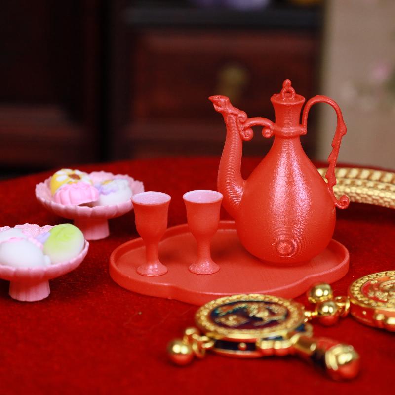 1 Set 1 6 Chinese Ancient Style Peacock Pot Kit Dollhouse Miniature Decor Pottery for Classic Family Scene Setup