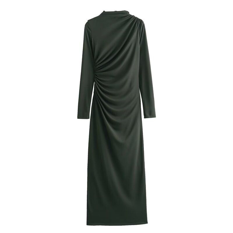 Fashion Wind Winter New Women's Clothing Silm Easiest for Match Ruched Decoration Midi Skirt Dress 4661301 529