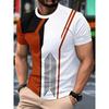 3D-Printed Color-Striped Men's T-Shirt Ship Anchor Pattern Short-Sleeve T-Shirt Harajuku Street Style Round-Neck T-Shirt Apparel