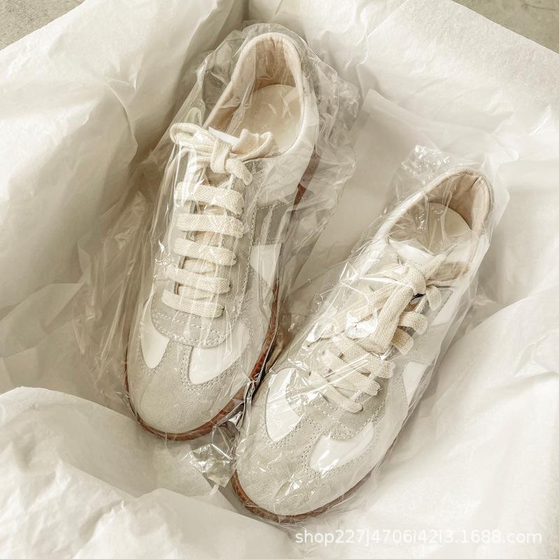 

Новая кожаная женская обувь спортивная универсальная с мелким вырезом весна и осень белые туфли женские на плоской подошве с круглым носком повседневная модная 40 белый