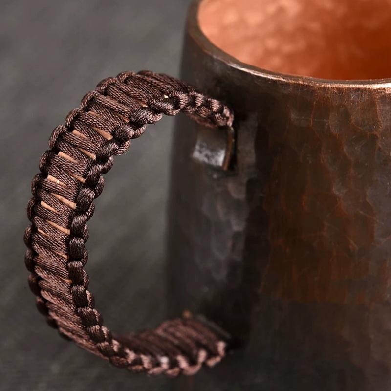 Vintage Pure Copper Cup Straight Handcrafted Moscow Mule 230 Ml Tea Mugs Hammer Texture Mug Cup Mules Milk Water Beer Drinkware