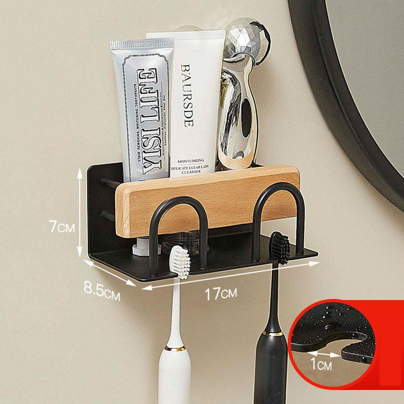 White/Black Bathroom Toothbrush Holder Cup Holder Aluminum Wall Mounted Mouthwash Cup Wash Cup Holder Cosmetics Storage Rack