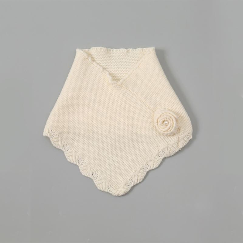 Women Winter Knit Waves Edge Turtleneck Faux Collar Elegant Flower Detachable Pullover Triangular Scarf Wrap Neck Warmer