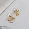 Rose Gold Bow Stud Earrings Light Luxury Fashion Trend Temperament Earrings Fresh And Sweet Versatile High-End Earrings