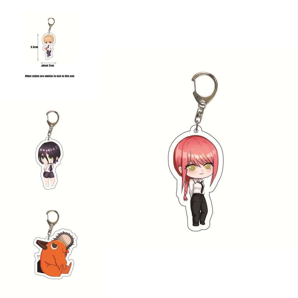 Chainsaw Man Acrylic Keychain Double Sided Printing Cartoon Character Bag Pendant