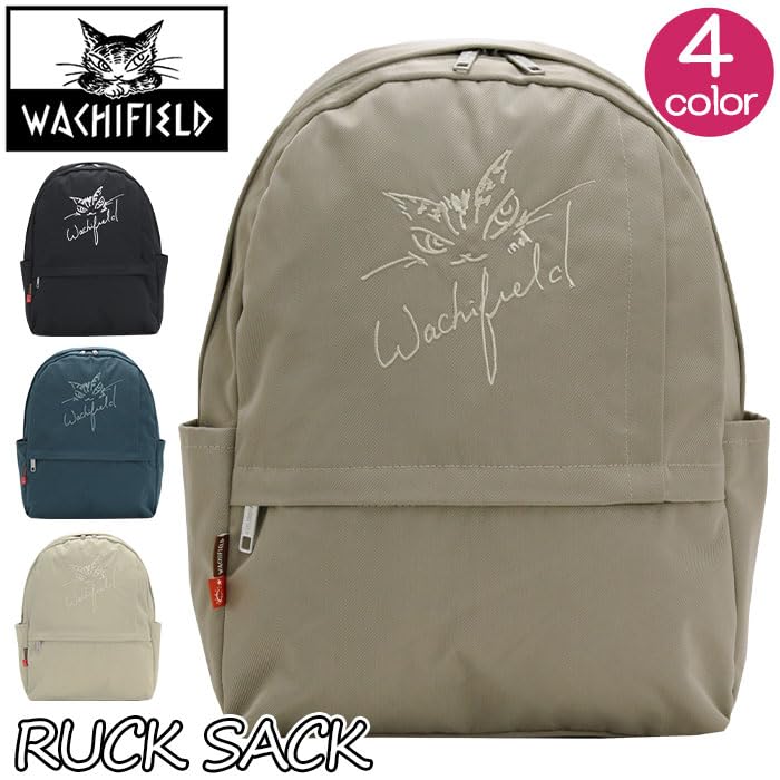 Large Cat Cat Dark Width 310 X Height 430 X Depth 110 Mm [Wachifield] Rucksack, Lightweight, Capacity, Women's, Dayan, Pattern, Cute, WTPL-03