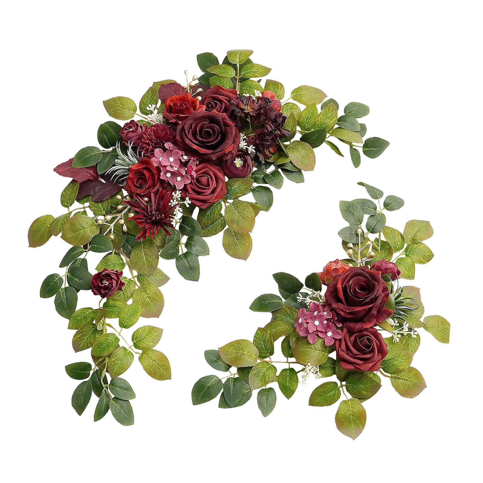 

2Pcs Wedding Arch Flowers Set Greenery Leaves Flower Arrangement Wedding Decoration for Wall Wedding Reception Ceremony Holiday красный